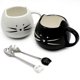 thumbnail image 1 of Juego de 2 tazas de café Koolkatkoo Cute Cat Ceramic de 350 ml, color negro y blanco, 1 of 6