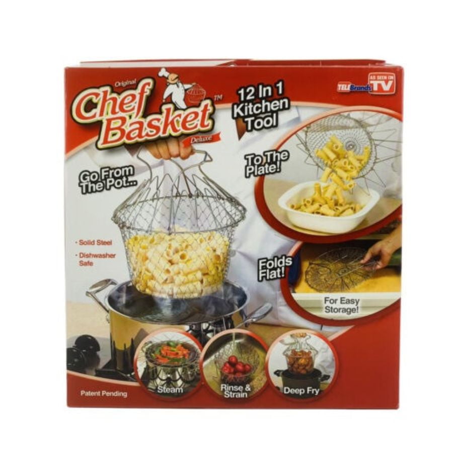 Click Ventas - Cesta Plegable Canasta Para Freir Colador Acero Inoxidable