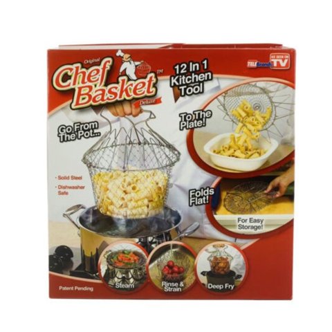 Click Ventas - Cesta Plegable Canasta Para Freir Colador Acero Inoxidable