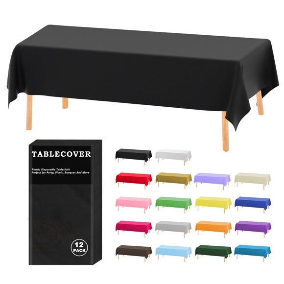 Mantel desechable D&Z 137 cm x 274 cm negro - Pack de 12