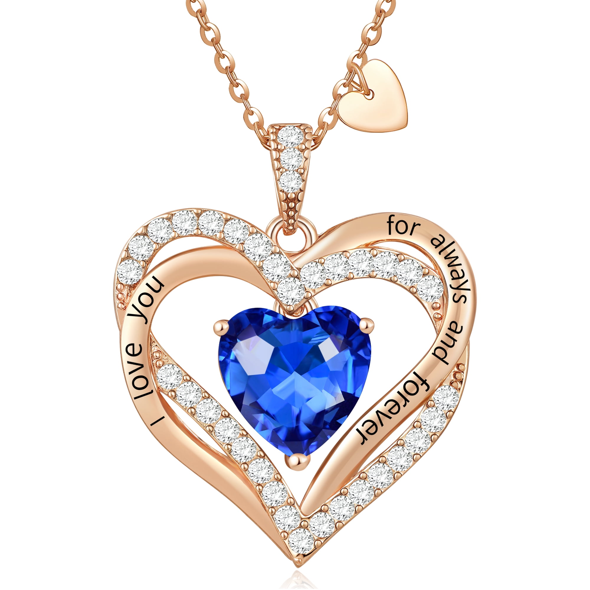 Heshpaws - Colcollares Colgantes De Amor De Amor Para Mujeres Con Piedra De Nacimiento Zirconia, Regalo De Joyería De Aniversario De Cumpleaños De Navidad Para Mujeres Esposa