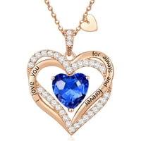 Collar Heshpaws Love Pendant Con Zirconia Y Piedra De Nacimiento