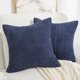 thumbnail image 1 of PiccoCasa 2 piezas fundas de cojín de pana decorativas fundas de almohada suaves azul marino 18"x18", 1 of 6