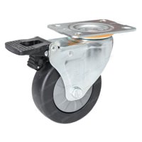 Supo - Z03 Pu Rueda Giratoria Con Freno Base Plana 100Mm