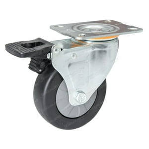 Supo - Z03 Pu Rueda Giratoria Con Freno Base Plana 125Mm