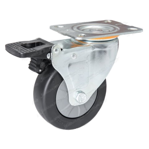 Supo - Z03 Pu Rueda Giratoria Con Freno Base Plana 100Mm