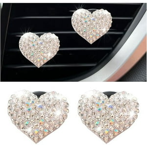Veat00L - Clip De Ventilación Para Ambientadores De Automóviles, Diseño Exterior Amoroso, Diamantes De Imitación De Vidrio, Decoración Interior Brillante Del Automóvil, Hermosos Accesorios Para Mujeres Y Niñas