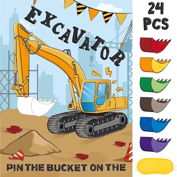 WERNNSAI Juego de fiesta de cumpleaños de construcción con excavadora