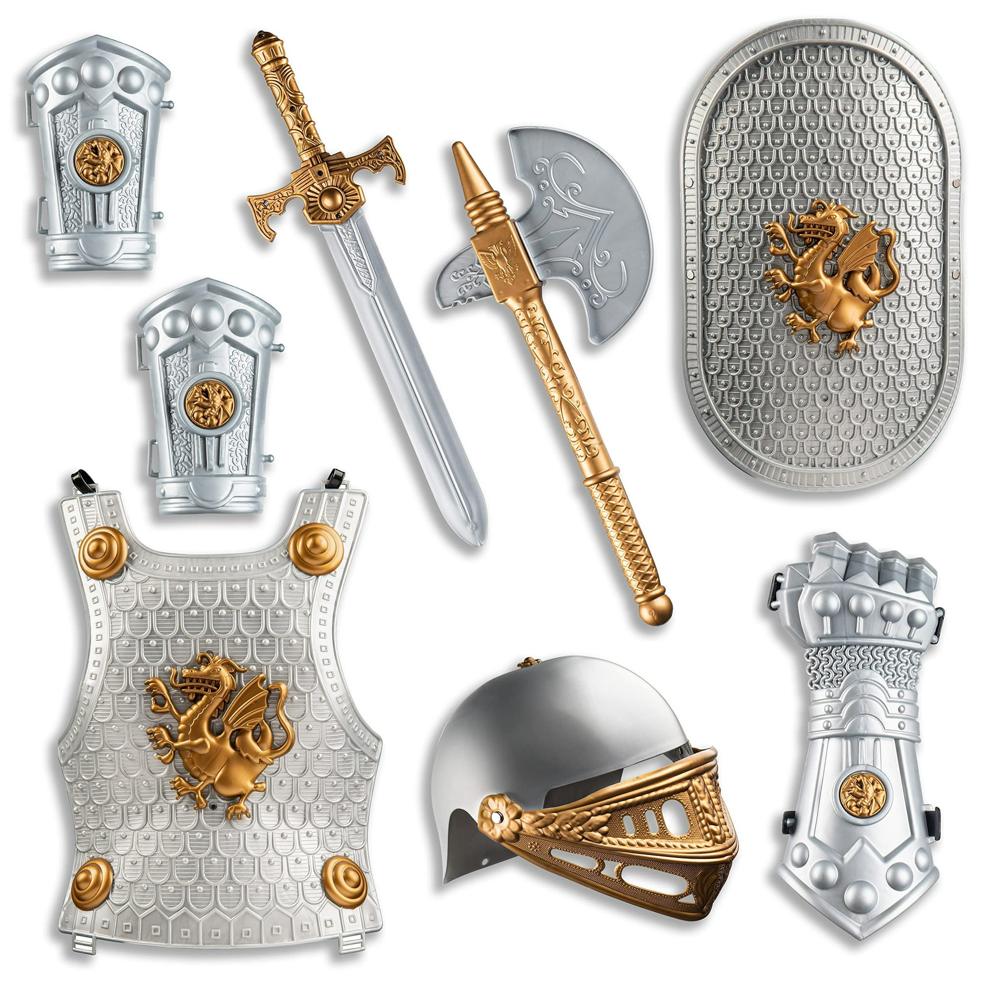 Set Knight Armor Dress Up America Medieval Para Niños