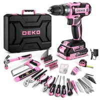 Juego De Herramientas: Taladro Eléctrico Inalámbrico De 20 V Dekopro Pink Dkmt186-Gp