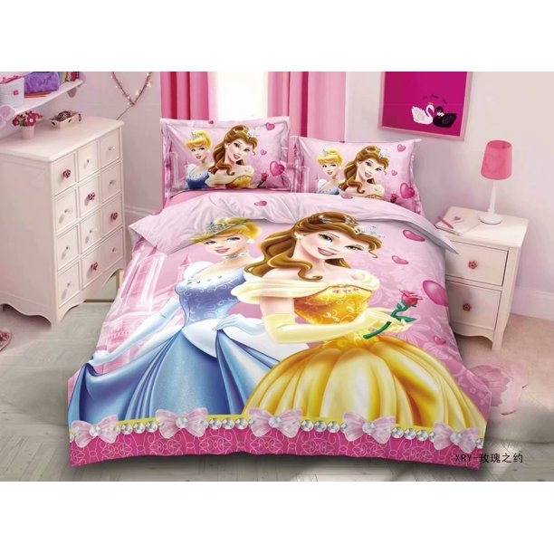 Princess Bedding Set Frozen Snow White Duvet Cover Cute Princess Pattern Girls Bedroom Set Bed Sheets