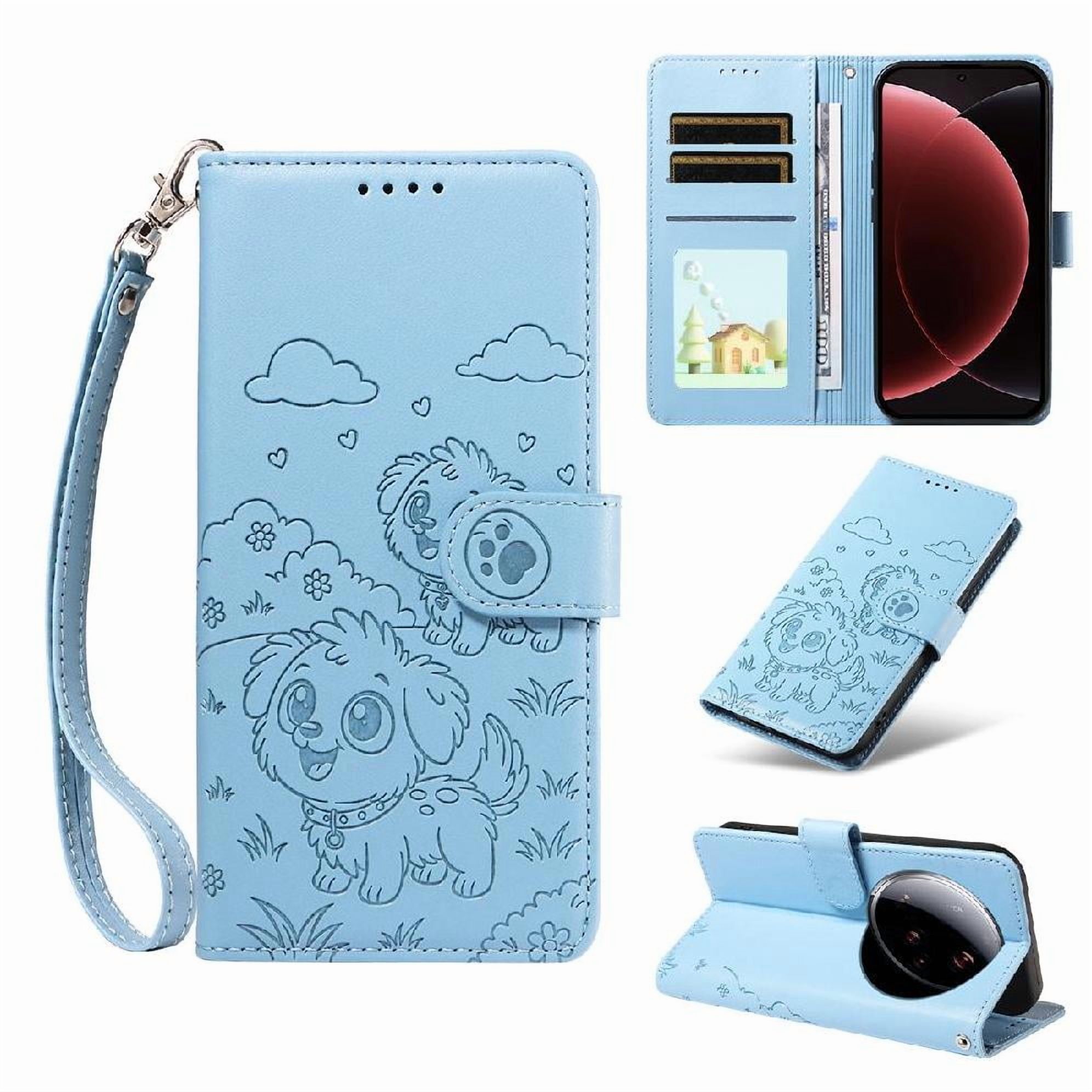 Funda Billetera Foxdock Compatible Con Xiaomi 15 Ultra, Diseño Perrito Tierno, Ranuras Para Tarjetas Y Soporte Plegable