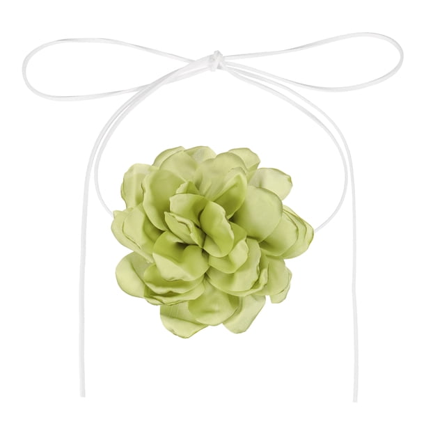 Collares de Flores Uxcell para Mujeres, Collares de Flores de Terciopelo Grandes Ajustables, Accesorios de Collares Florales para Mujeres para Boda, Fiesta de Graduación, Verde