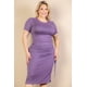 thumbnail image 1 of Vestido Midi con Dobladillo Dividido y Fruncido Lateral con Cordón Ajustable de Talla Grande, 1 of 5