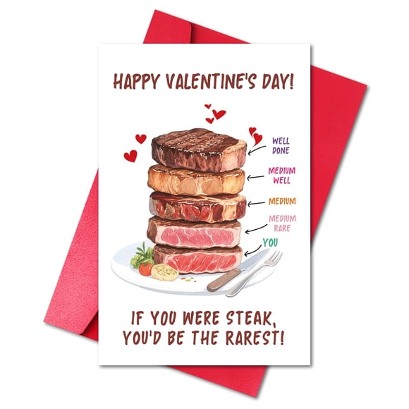 Tarjeta de San Valentín LYMEQING Steak para novio y esposo