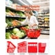 thumbnail image 5 of Cestas de compras VEVOR, 12 unidades, 21 L, apilables, plástico PE, color rojo, 5 of 9