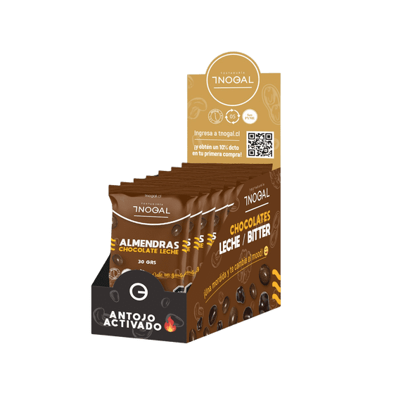 Display 12 unidades de Almendra Chocolate leche 30 grs