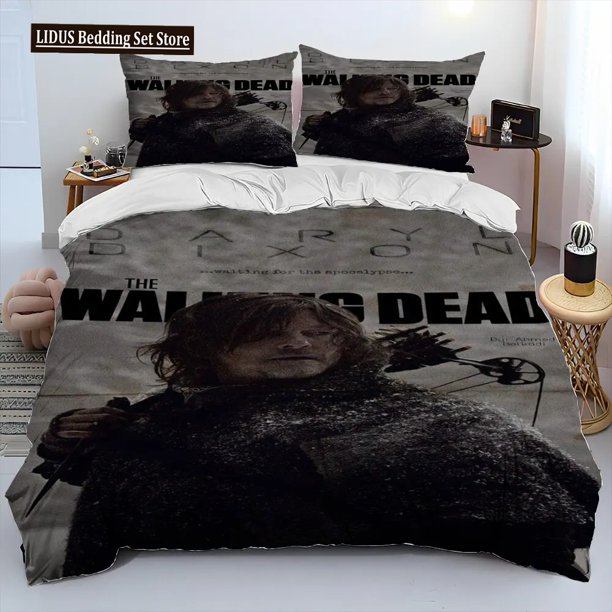 v912 Bed Sheets Horror TV The Walking Dead Lincoln Comforter Bedding Set,Duvet Cover Bed Set Quilt Cover Pillowcase,King Queen Size Bedding Set 3-Piece Bedding Set (1 Duvet Cover + 2 Pillow Shams) Bed