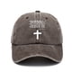 thumbnail image 1 of Vintage Baseball Cap - Cross Print Sunscreen Sports Hat - Washed Distressed Dad Hat, 1 of 5