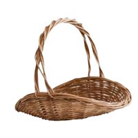 Magideal - Cesta Picnic Cesta Almacenaje Tejida Con Asa Multifuncional Cesta Mimbre Portátil Para Frutas Cesta Flores Organizador Para Viaje Familiar Decoración 30Cmx24Cmx25Cm