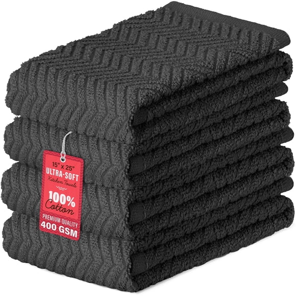 Paños DecorRack 38x64 cm Algodón Gris Oscuro - Pack de 4