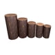 thumbnail image 3 of Cubiertas De Soporte De Zócalo Cilíndrico, Duraderas Y Suaves, Para Vacaciones, Cumpleaños, Banquete, Grano De Madera, 5 Uds., 3 of 5