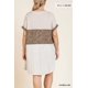 thumbnail image 5 of Vestido de Mezcla de Lino con Cuello en V, Bolsillos, Estampado Animal, Manga Corta Doblada y Bloques de Color, 5 of 5