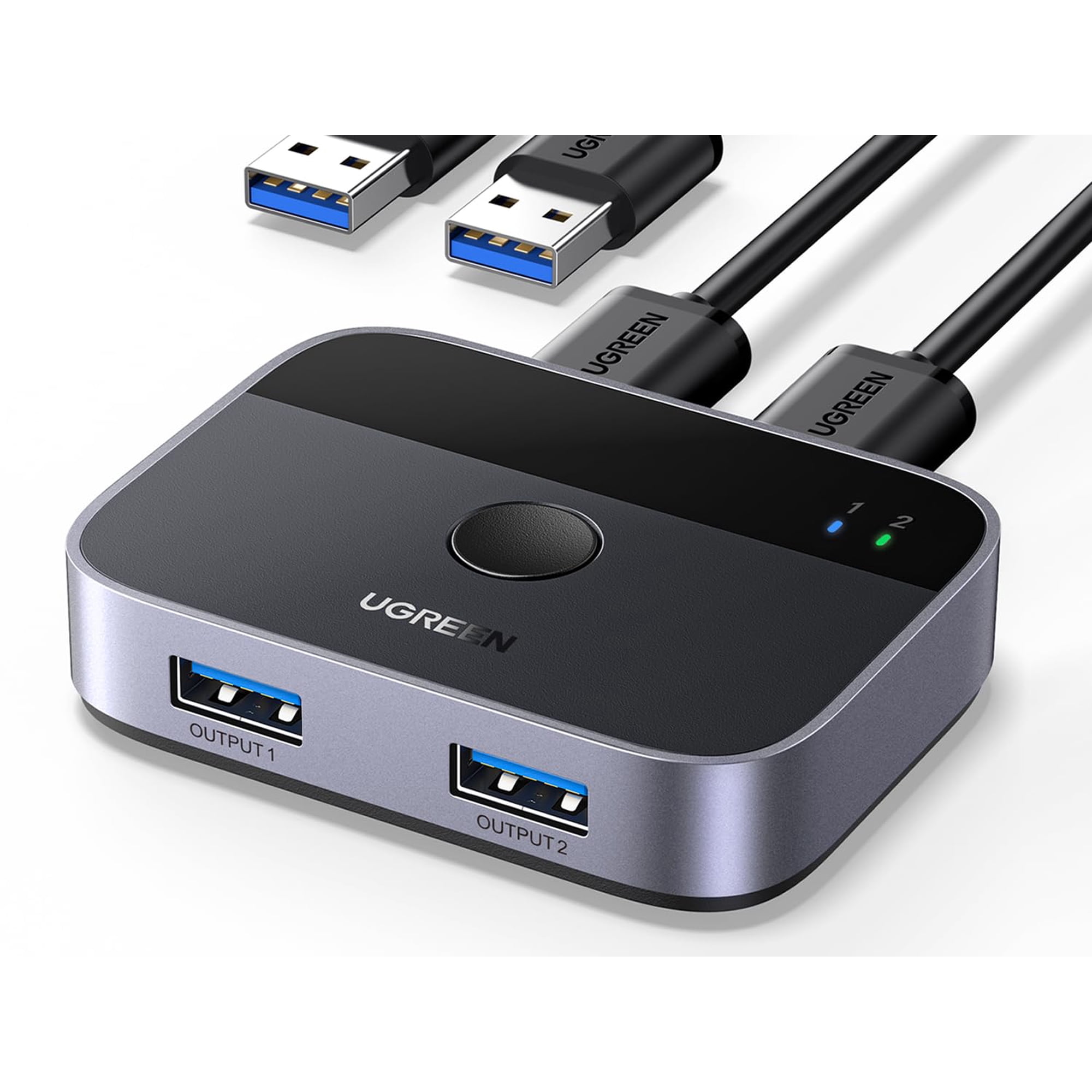 Conmutador Usb Ugreen Usb 3.0 De 2 Entradas Y 2 Salidas Para 2 Ordenadores