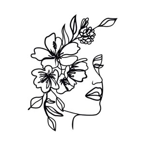 Bothyi - Arte De Pared De Metal Silueta De Arte De Alambre De Cara Femenina Para La Decoración Del Dormitorio De La Sala De Estar