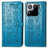 Funda Cartera Foxdock Para Xiaomi 15 Pro , Flip Pu Con Relieve De Gatos Y Perros, Tarjetero Y Soporte