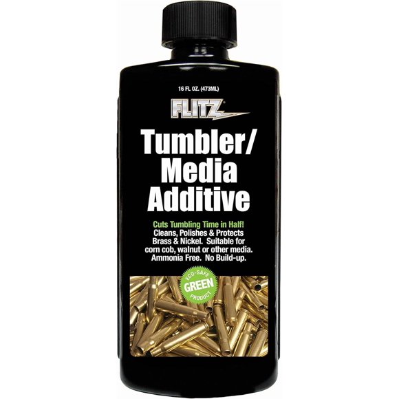 Limpiador de latón Tumbler Media Additive Flitz, botella de 473 ml