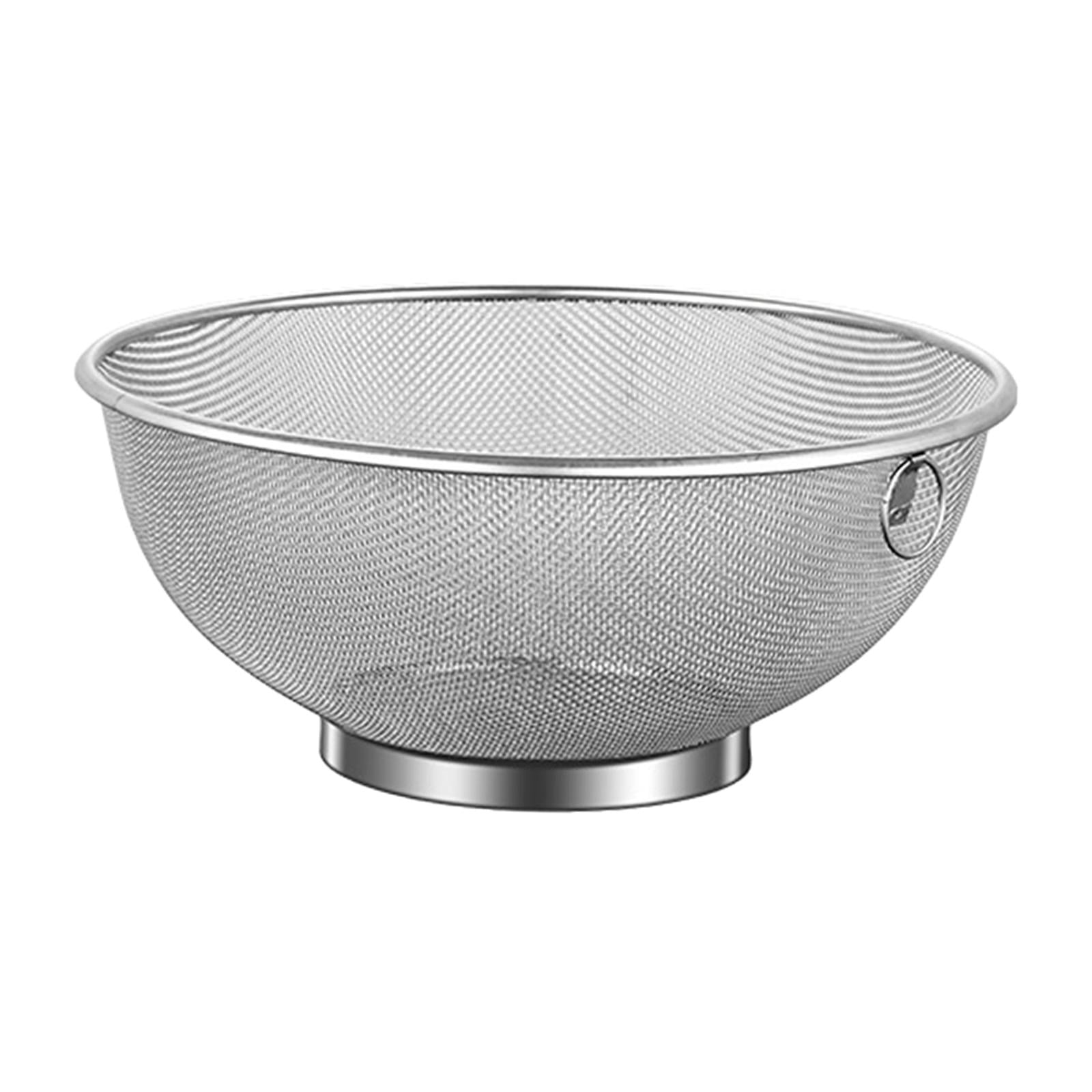 Magideal - Cesta De Frutas De Alambre De Metal, Colador De Metal, Malla Fina Multiusos, Escurridor De Cuencos De Acero Inoxidable Para Mostrador De Mesa, Cocina, 25cm