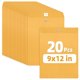 thumbnail image 1 of Sobres SUNEE Brown Kraft de 9 x 12 pulgadas con cierre de broche, paquete de 20, 1 of 7