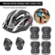 thumbnail image 3 of Juego de 7 protectores de rodilla y muñecas para casco y coderas para niños, para ciclismo y patinaje sobre ruedas, color negro., 3 of 8