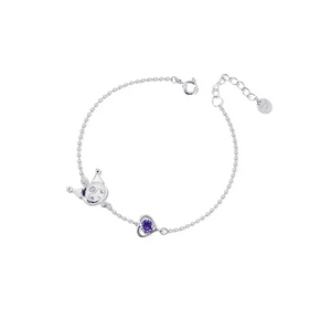 Fershop - Pulsera De Acero Estilo Kawaii Kuromi Con Circón