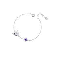 Fershop - Pulsera De Acero Estilo Kawaii Kuromi Con Circón