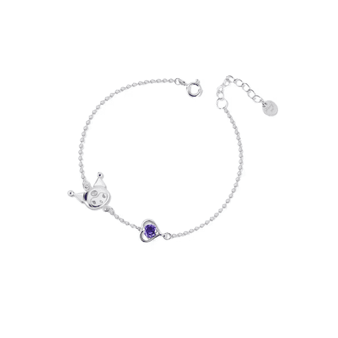 Fershop - Pulsera De Acero Estilo Kawaii Kuromi Con Circón