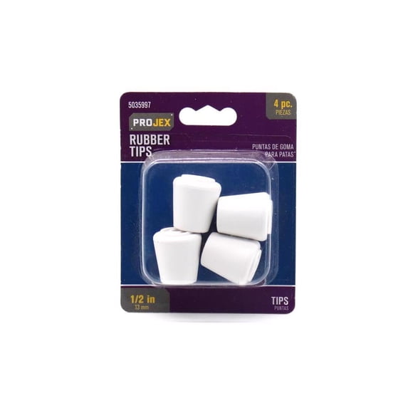 Furniture Leg Tips Projex, 1,3 cm, color blanco, redondo, paquete de 4 unidades