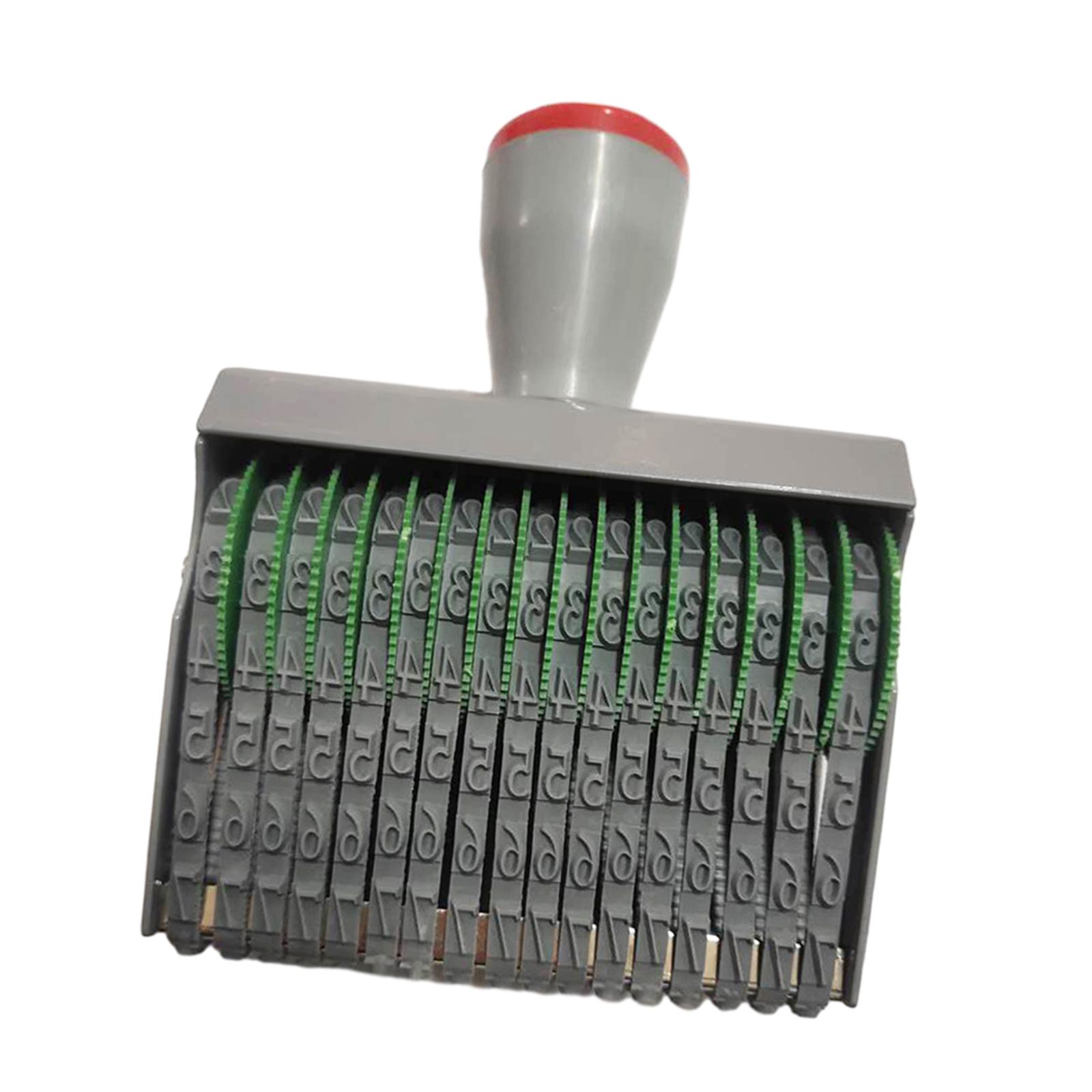 Magideal - Sello De Goma Con Números, Sello De Numeración De 17 Dígitos, Ruedas Accs, Rodillo Rodante, Sello De Fecha Para Fecha, Papelería, Fabricación De Tarje