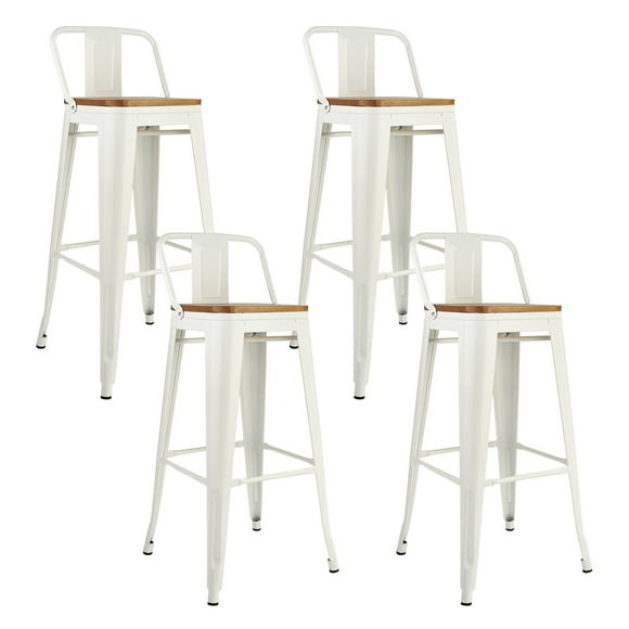Pack 4 Pisos de Bar Tolix con Asiento de Madera