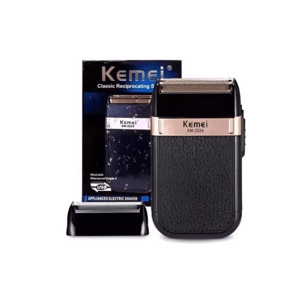 Máquina Afeitadora Kemei Km-2024 Negra Color Negro