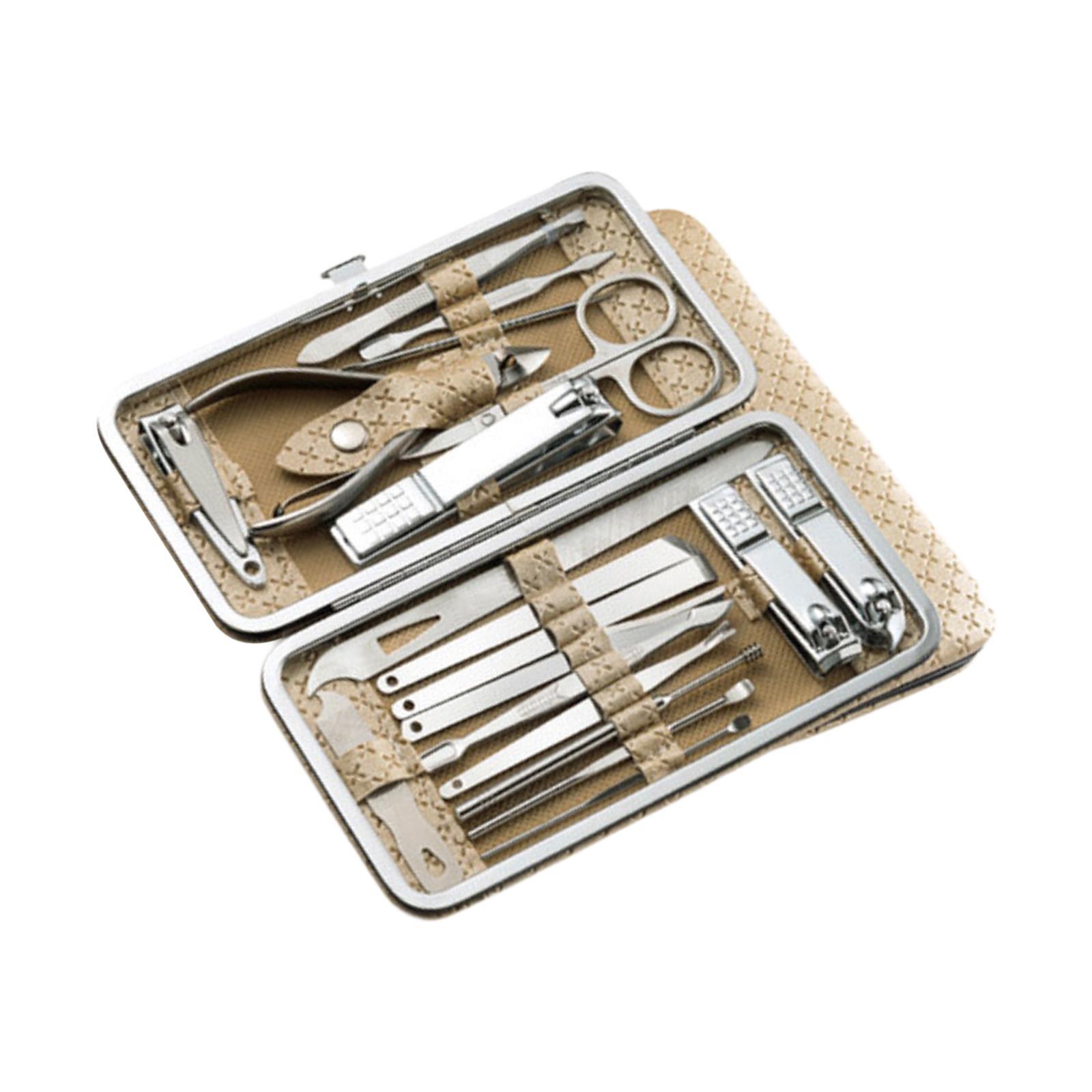 Magideal - Juego De Cortaúñas, Juego De Herramientas De Manicura, Herramientas De Cuidado Facial, Juego De Cortaúñas Portátil Para Uñas De Los Pies Y Manos Para Exteriores. Amarillo