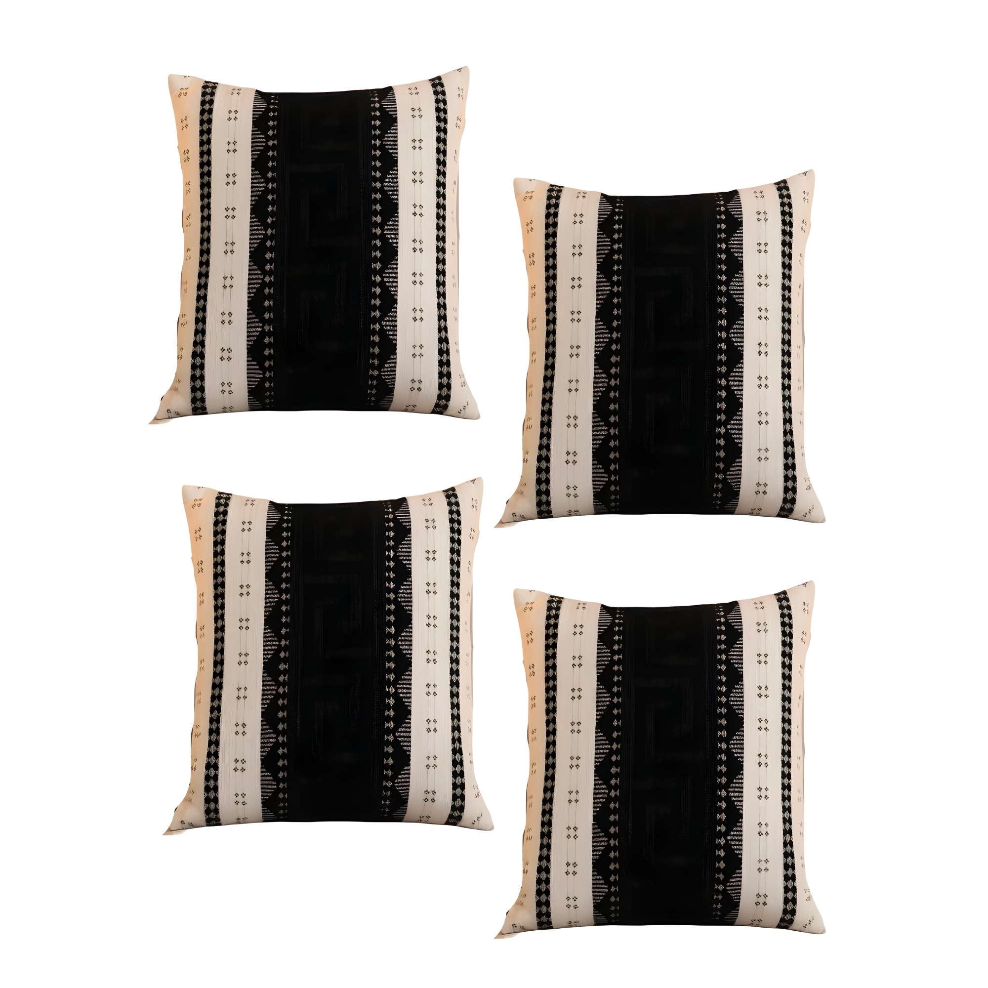 Genérico - Pack De 4 Fundas De Cojin Chenille Mandala 45x45 Blanco 01