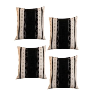 Genérico - Set De 4 Fundas De Cojin Chenille Mandala 45X45 Blanco 01