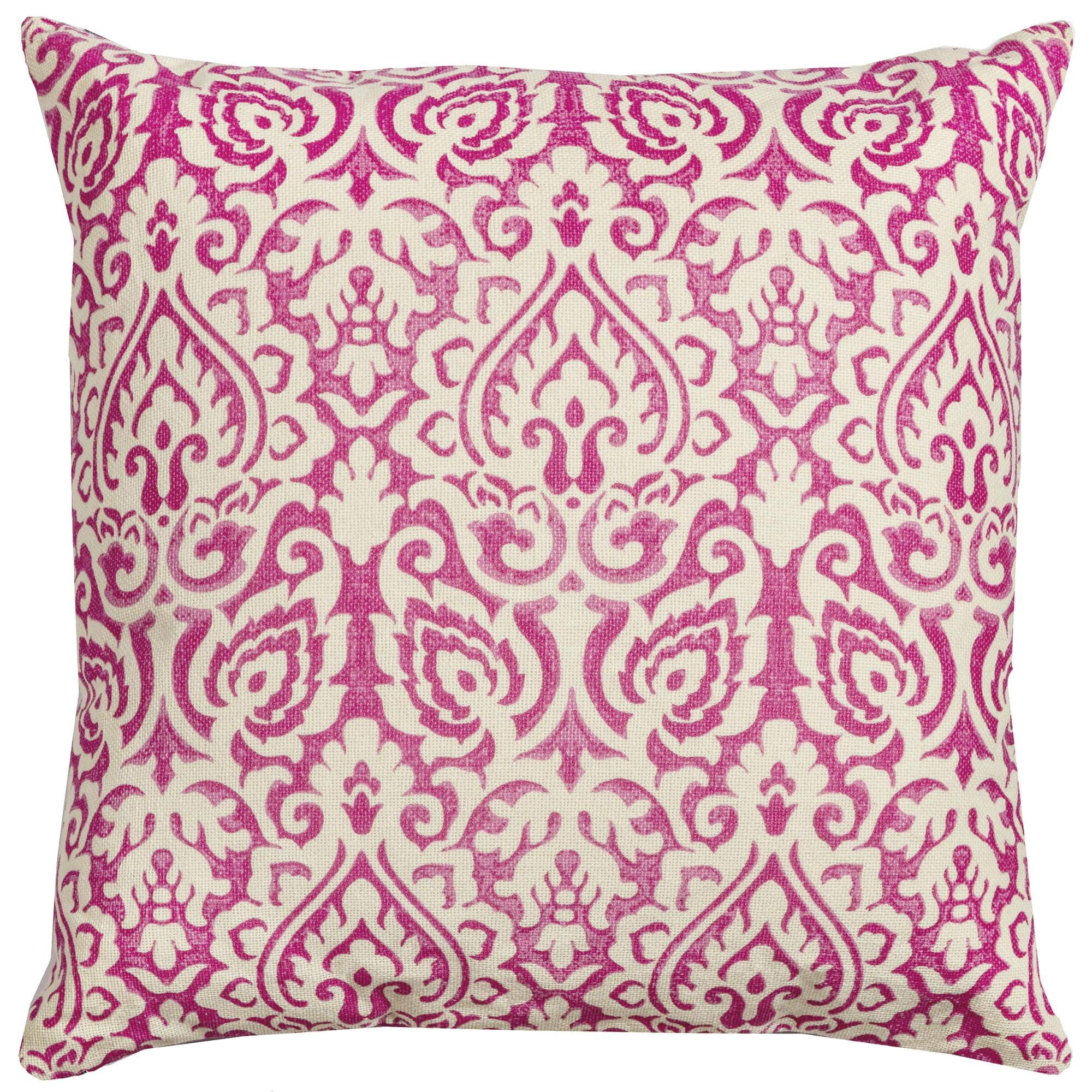 Almohada Decorativa Rizzy Home T10481 Con Relleno De Plumas De 55 X 55 Cm, Color Rosa, Blanco Y Rojo