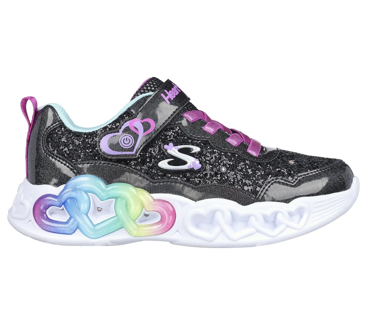 Zapatillas Urbanas Skechers Infinite Heart Lights Infantil | 303752L-Bktq - Talla 31