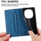thumbnail image 4 of Funda tipo cartera con bloqueo RFID para Xiaomi Redmi Note 15 5G Con tapa abatible, portatarjetas, cierre magnético, TPU y soporte Azul, 4 of 6