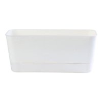 Ioensy - Maceta De Ventana Compacta Rectangular Para Jardín, Alféizar, Patio, L, Color Blanco