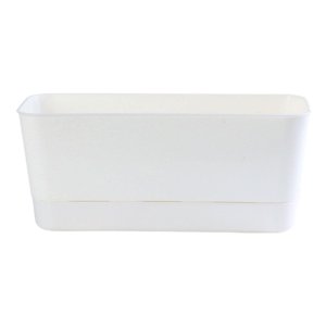 Ioensy - Maceta De Ventana Compacta Rectangular Para Jardín, Alféizar, Patio, L, Color Blanco