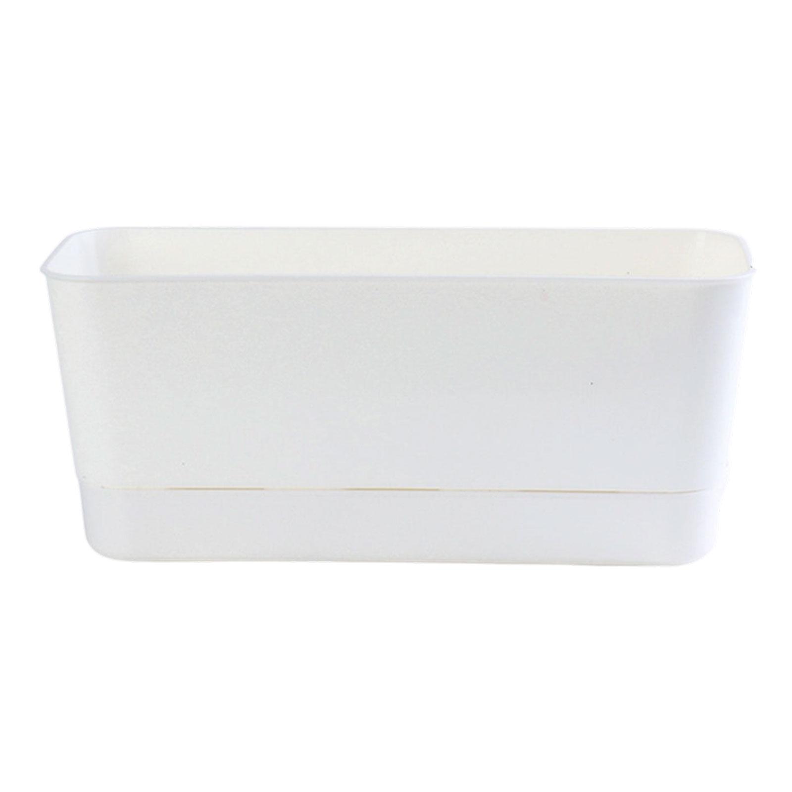 Ioensy - Maceta De Ventana Compacta Rectangular Para Jardín, Alféizar, Patio, L, Color Blanco